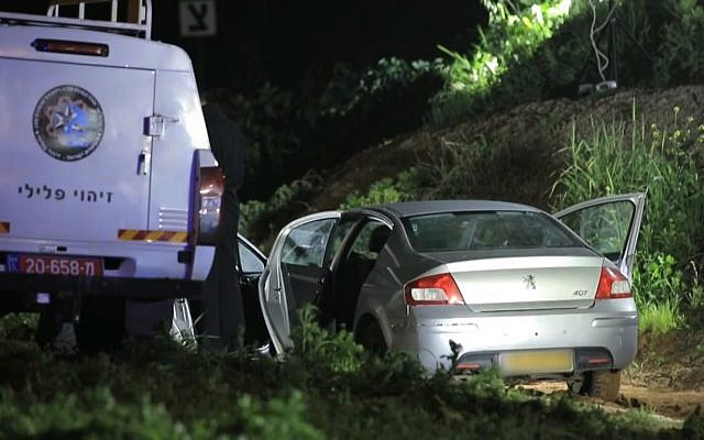 The car where the body of a toddler was found, in a suspected murder-suicide by his father, on February 26, 2018. (Screen capture: Ynet) The car where the body of a toddler was found, in a suspected murder-suicide by his father, on February 26, 2018. (Screen capture: Ynet)
