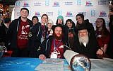 Rabbi Shaya Denburg, co-director of CTeen in Coral Springs, Florida, center, with other Cteen organizers and survivors of the Parkland, Florida, school shooting. (Itzik Roytman/Cteen)