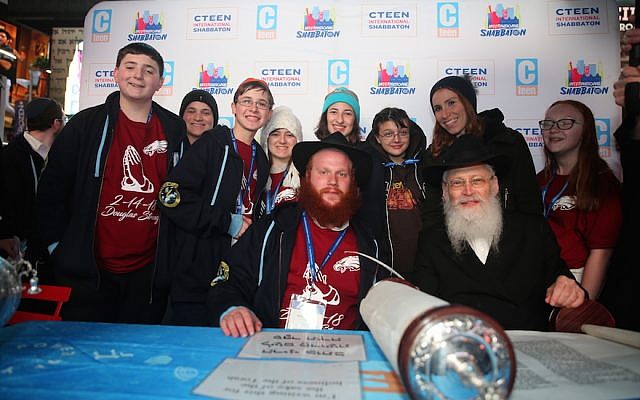 Rabbi Shaya Denburg, co-director of CTeen in Coral Springs, Florida, center, with other Cteen organizers and survivors of the Parkland, Florida, school shooting. (Itzik Roytman/Cteen) Rabbi Shaya Denburg, co-director of CTeen in Coral Springs, Florida, center, with other Cteen organizers and survivors of the Parkland, Florida, school shooting. (Itzik Roytman/Cteen)