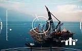An image from a video by the Lebanese terror group Hezbollah threatening to attack Israeli offshore gas platforms. (Screen capture)