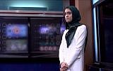 Tahera Rahman, the first full-time Muslim reporter to wear a hijab on mainstream TV news in the US, on February 21, 2018. (Screen capture: YouTube)