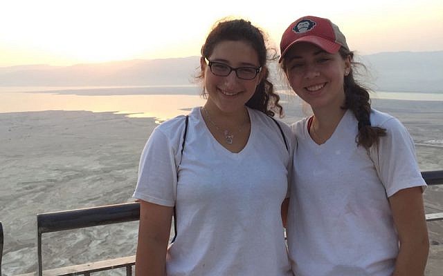 Talia Newfield, left, and Zoe Saldinger at Masada in Israel. (Courtesy of Cathryn Saldinger via JTA) Talia Newfield, left, and Zoe Saldinger at Masada in Israel. (Courtesy of Cathryn Saldinger via JTA)