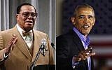 Louis Farrakhan, left, and former President Barack Obama (Mark Wilson/Getty Images; Spencer Platt/Getty Images)