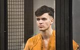 Samuel Lincoln Woodward, 20, of Newport Beach, a suspect in the murder of 19-year-old Blaze Bernstein, appears in court at the Orange County Central Justice Center, on January 17, 2018 in Santa Ana, California. (Allen J. Schaben / Los Angeles Times via Getty Images via JTA)