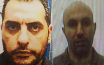 Dara'am Jabarin (L) and Zaher Jabarin,the former was arrested in January 2018 after being recruited by the latter to funnel money into the Hamas terrorist group. (Shin Bet)