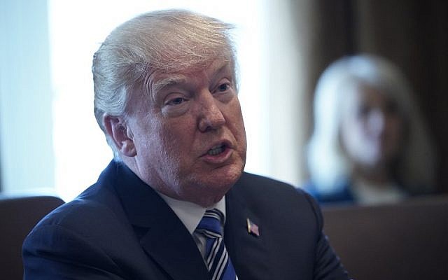 US President Donald Trump speaks during a Cabinet meeting in the Cabinet Room of the White House on March 8, 2018 in Washington, DC. (Mandel Ngan/AFP) US President Donald Trump speaks during a Cabinet meeting in the Cabinet Room of the White House on March 8, 2018 in Washington, DC. (Mandel Ngan/AFP)