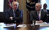 US President Donald Trump (L) and then-defense secretary James Mattis at a Cabinet meeting in the White House on March 8, 2018. (AFP Photo/Mandel Ngan)