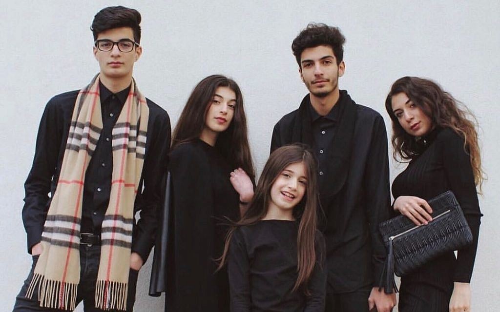 Tamar Morali, right, with her four younger siblings in a photo for Morali Fashion. (Courtesy)