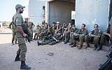 Illustrative. Israeli officers listen to a commander during an exercise in northern Israel on September 12, 2017. (Israel Defense Forces/Flickr)