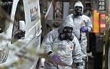 Military forces work on a van in Winterslow, England, on March 12, 2018, as investigations continue into the nerve-agent poisoning of Russian ex-spy Sergei Skripal and his daughter Yulia. (AP Photo/Frank Augstein)