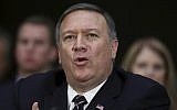 The new Secretary of State Michael Pompeo seen testifying on Capital Hill while still CIA Director, Washington,  January 12, 2017. (AP Photo/Manuel Balce Ceneta)