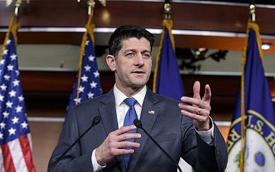 Speaker of the House Paul Ryan, R-Wis., speaks during a news conference about the massive government spending bill moving through Congress, on Capitol Hill in Washington, March 22, 2018. (AP Photo/J. Scott Applewhite)
