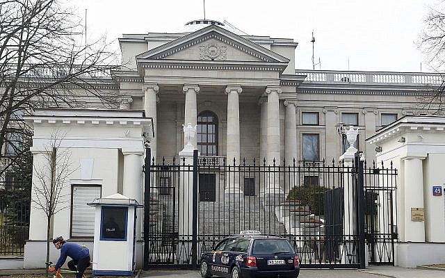The Russian Embassy in Warsaw, Poland, March 26, 2018 (AP Photo/Czarek Sokolowski) The Russian Embassy in Warsaw, Poland, March 26, 2018 (AP Photo/Czarek Sokolowski)