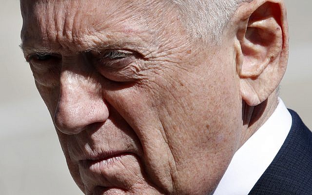 US Secretary of Defense Jim Mattis awaits the arrival of Indonesia's Minister of Foreign Affairs Retno Marsudi, March 26, 2018, at the Pentagon. (AP Photo/Jacquelyn Martin) US Secretary of Defense Jim Mattis awaits the arrival of Indonesia's Minister of Foreign Affairs Retno Marsudi, March 26, 2018, at the Pentagon. (AP Photo/Jacquelyn Martin)