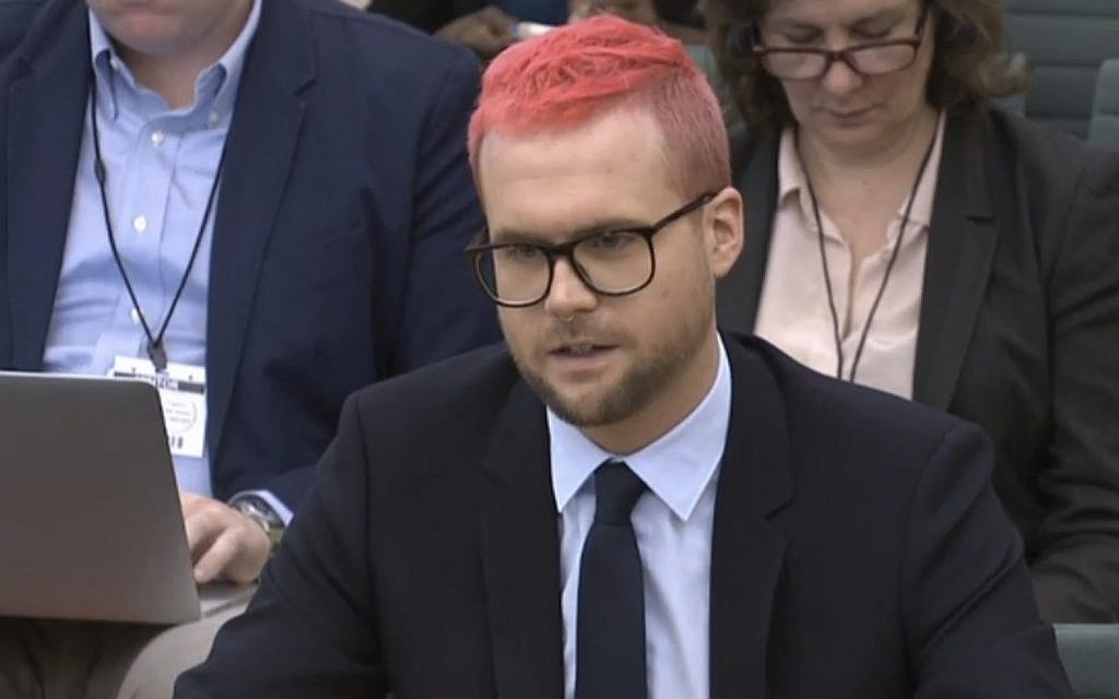Christopher Wylie gives evidence to the House of Commons Digital, Culture, Media and Sport Committee's inquiry into fake news, in Portcullis House, London, March 27, 2018. (PA via AP) Christopher Wylie gives evidence to the House of Commons Digital, Culture, Media and Sport Committee's inquiry into fake news, in Portcullis House, London, March 27, 2018. (PA via AP)