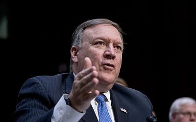 CIA Director Mike Pompeo speaks at a Senate Select Committee on Intelligence hearing on worldwide threats, Tuesday, Feb. 13, 2018, in Washington. (AP Photo/Andrew Harnik)