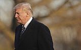 US President Donald Trump walks across the South Lawn of the White House in Washington, March 25, 2018. (Pablo Martinez Monsivais/AP)