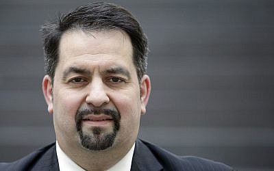 Aiman Mazyek, chairman of Germany's Central Council of Muslims, poses for the media prior to a press conference in Berlin, Germany, February 3, 2016. (Michael Sohn/AP)