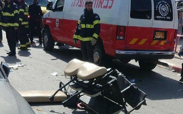 Scene of a fatal accident in Beit Shemesh on March 2, 2018. (Hatzalah) Scene of a fatal accident in Beit Shemesh on March 2, 2018. (Hatzalah)