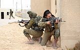 Soldiers from the mixed-gender Lions of the Jordan Valley Battalion take part in an exercise in the Tzeelim army base on February 5, 2018. (Judah Ari Gross/Times of Israel)