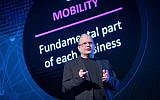 Check Point CEO Gil Shwed speaks at the Cybertech Israel Conference and Exhibition, in Tel Aviv, on January 31, 2017. (Miriam Alster/Flash90)