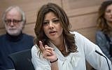 MK Orly Levy-Abekasis attends a Knesset committee meeting on March 15, 2017.(Miriam Alster/Flash90)