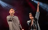 Pop duo Static and Ben El perform at the Hebrew University in Jerusalem, on October 25, 2017. (Hadas Parush/Flash90)