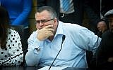 Likud MK David Bitan attends a Likud party faction meeting at the Knesset, February 12, 2018. (Miriam Alster/Flash90)