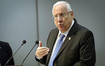 President Reuven Rivlin speaks at a conference in Lod on March 4, 2018. (Avi Dishi/Flash90)