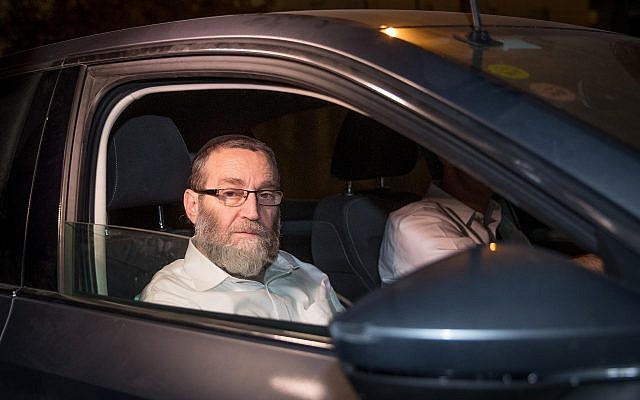 United Torah Judaism MK Moshe Gafni arrives at the prime minister's residence in Jerusalem for a meeting on the draft bill on March 10, 201 (Yonatan Sindel/Flash90) United Torah Judaism MK Moshe Gafni arrives at the prime minister's residence in Jerusalem for a meeting on the draft bill on March 10, 201 (Yonatan Sindel/Flash90)