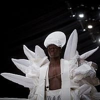 Designs for Tel Aviv Fashion Week by Shenkar students, revealed during a runway rehearsal (Miriam Alster/Flash 90)