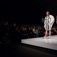 Designs for Tel Aviv Fashion Week by Shenkar students, revealed during a runway rehearsal (Miriam Alster/Flash 90)
