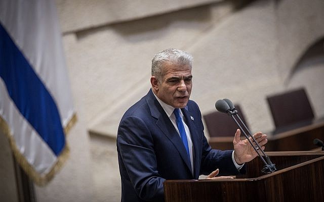Yesh Atid chairman Yair Lapid addresses the Knesset plenum on March 13, 2018. (Hadas Parush/Flash90) Yesh Atid chairman Yair Lapid addresses the Knesset plenum on March 13, 2018. (Hadas Parush/Flash90)