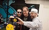 Rabbi Mordechai Lightstone, left, with 2017 SXSW attendees Jeff Pulver and Marc Fischman (Photo: Gyp C Girl Photography)