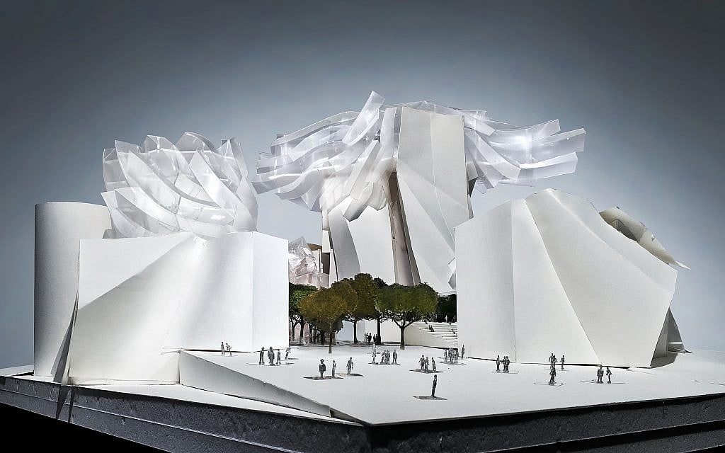 A model of architect Frank Gehry's design for the World's Jewish Museum. (Courtesy)