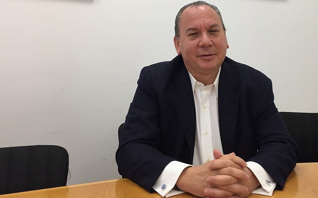 Rabbi Marc Schneier at The Times of Israel Jerusalem offices, February 28, 2018. (Amanda Borschel-Dan/Times of Israel) Rabbi Marc Schneier at The Times of Israel Jerusalem offices, February 28, 2018. (Amanda Borschel-Dan/Times of Israel)