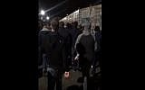 An Arsenal supporter outside the San Siro stadium singing the anti-Semitic song. (Screen capture: YouTube)