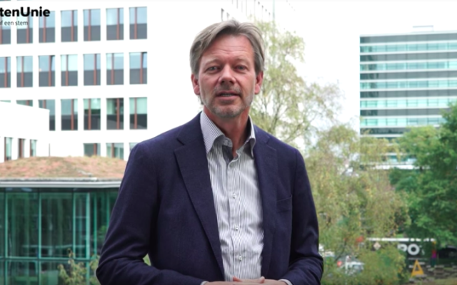 Dutch lawmaker from the Christian Union party, Joël Voordewind, speaks in a campaign video uploaded online October 17, 2016. (screen capture: YouTube) Dutch lawmaker from the Christian Union party, Joël Voordewind, speaks in a campaign video uploaded online October 17, 2016. (screen capture: YouTube)