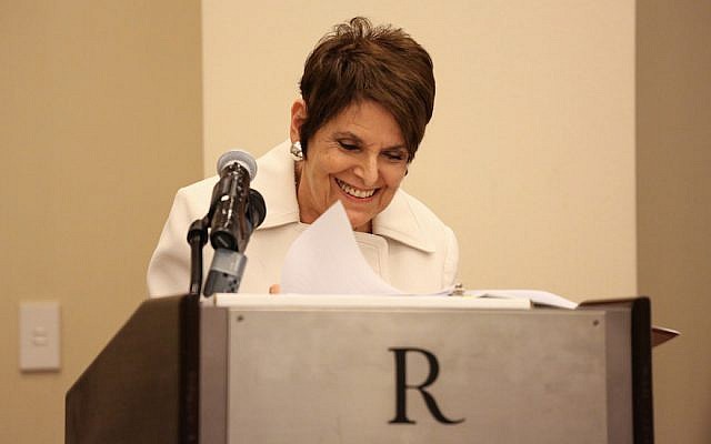 Rabbi Lynne Landsberg at the Religious Action Center of Reform Judaism’s 2017 Consultation on Conscience conference. (Courtesy of the Religious Action Center of Reform Judaism via JTA) Rabbi Lynne Landsberg at the Religious Action Center of Reform Judaism’s 2017 Consultation on Conscience conference. (Courtesy of the Religious Action Center of Reform Judaism via JTA)