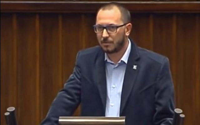 Right-wing Polish lawmaker, Paweł Skutecki. (YouTube screenshot) Right-wing Polish lawmaker, Paweł Skutecki. (YouTube screenshot)