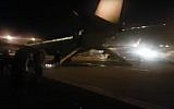 Screen capture from video showing an airliner after passengers evacuated due to smoke in the cabin, Budapest, Hungary, March 23, 2018. (YouTube)