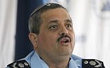 Police Commissioner Roni Alsheich speaks during a press conference at the Israeli Border Police base near Jerusalem, March 27, 2018.  (Yonatan Sindel/Flash90)