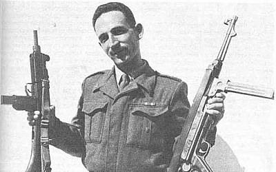 Uzi Gal and his Uzi (via National Library of Israel)