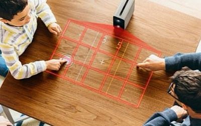 Xperia Touch combines infrared light with a camera, turning flat surfaces into a  touchscreen; with Israel's eyeSight Technology software, these interactions can now be touch free (Courtesy)