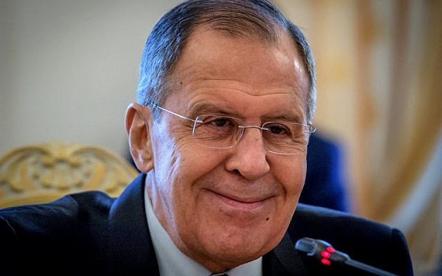 Russian Foreign Minister Sergei Lavrov speaks in Moscow on April 2, 2018. (AFP PHOTO / Yuri KADOBNOV) Russian Foreign Minister Sergei Lavrov speaks in Moscow on April 2, 2018. (AFP PHOTO / Yuri KADOBNOV)