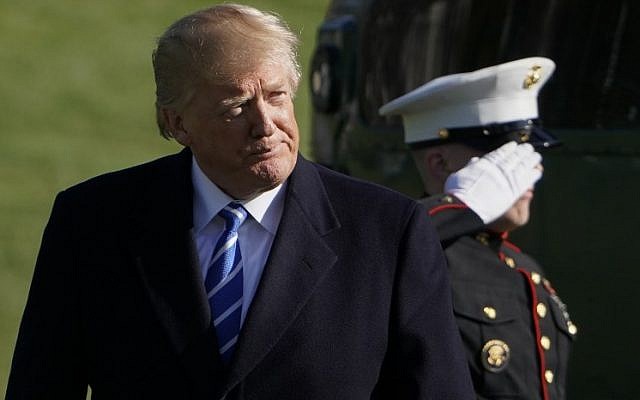 US President Donald Trump makes his way across the South Lawn upon returning to the White House on April 5, 2018 in Washington, DC. (AFP/Mandel Ngan) US President Donald Trump makes his way across the South Lawn upon returning to the White House on April 5, 2018 in Washington, DC. (AFP/Mandel Ngan)