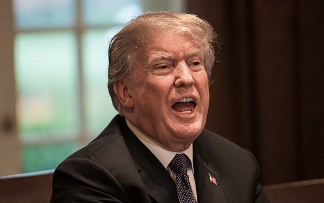 US President Donald Trump speaks during a meeting with senior military leaders at the White House in Washington, DC, on April 9, 2018. (AFP PHOTO / NICHOLAS KAMM) US President Donald Trump speaks during a meeting with senior military leaders at the White House in Washington, DC, on April 9, 2018. (AFP PHOTO / NICHOLAS KAMM)
