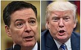 These two file photos show then FBI director James Comey (L) in Washington, DC, on March 20, 2017; and US President Donald Trump in Washington, DC, on June 6, 2017. (AFP Photo/Nicholas Kamm and Nicholas Kamm)