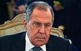 Russian Foreign Minister Sergey Lavrov attends a meeting with his Dutch counterpart in Moscow on April 13, 2018. (AFP Photo/Yuri Kadobnov)