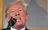 US President Donald Trump addresses the nation on the situation in Syria on April 13, 2018, at the White House. (AFP Photo/Mandel Ngan)